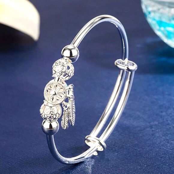 Dreamcatcher Sterling Silver Bracelet - 99.9% Pure Silver - Picture 3 of 9